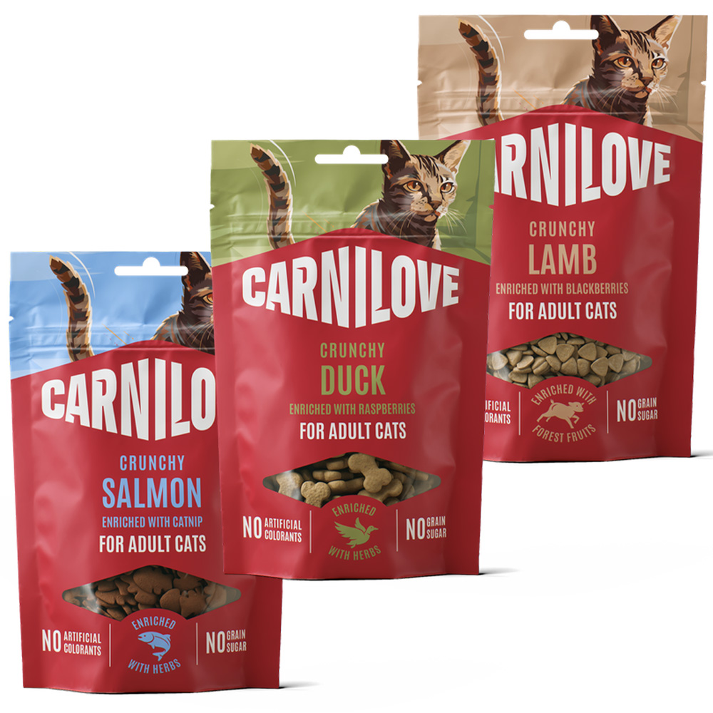 Carnilove Cat Przysmaki dla Kota 6x50g Mix Smaków Indyk Sardynka Bawół Kaczka Łosoś Jagnięcina